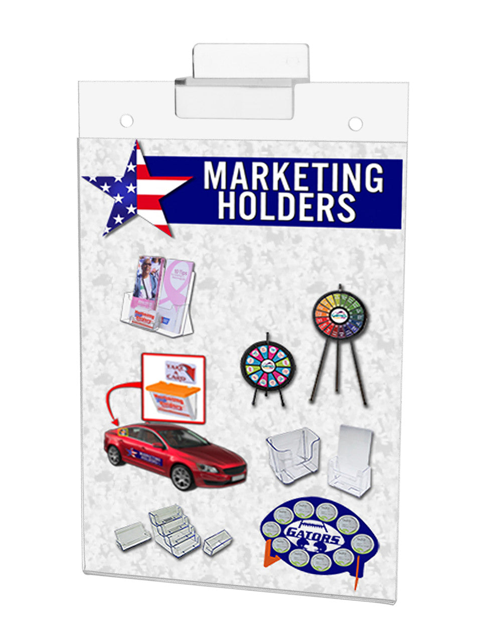 8"W x 10"H Slatwall Sign Holder for Pricing Sales and Specials