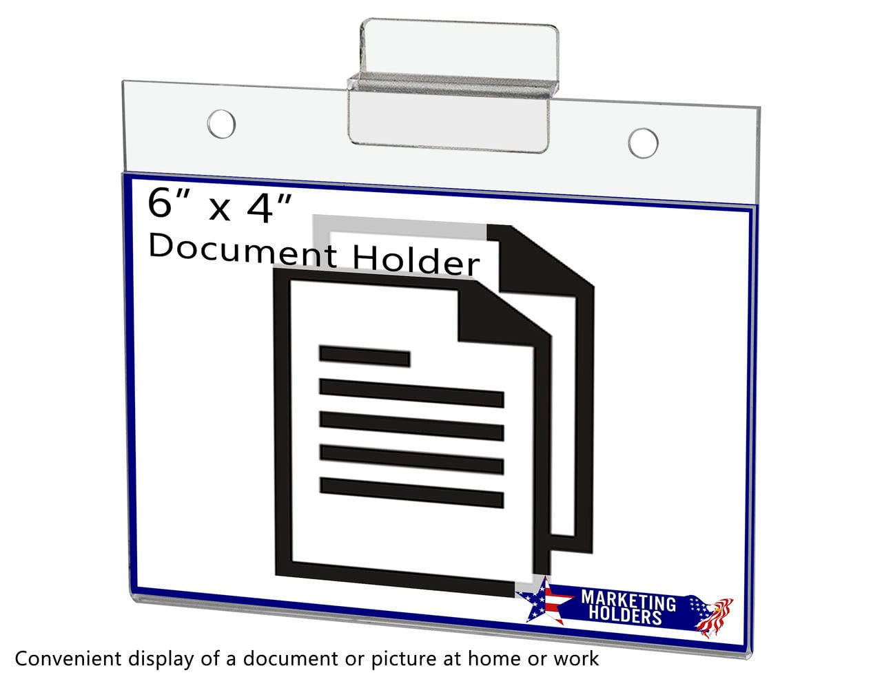 6"W x 4"H Slatwall Sign Holder for Pricing Sales and Specials