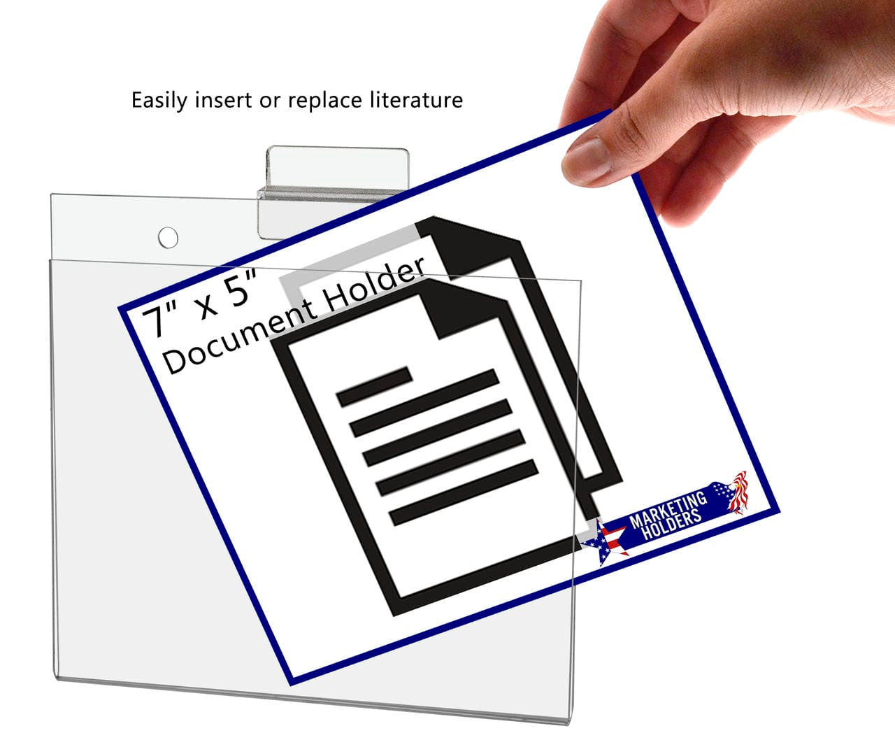 7"W x 5"H Slatwall Sign Holder for Pricing Sales and Specials