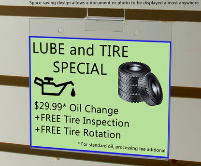 7"W x 5"H Slatwall Sign Holder for Pricing Sales and Specials