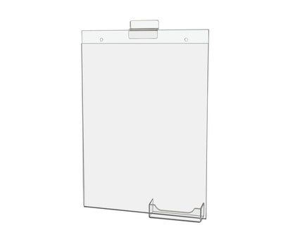8.5"W x 11"H Slatwall Sign Holder with Business Card Pocket