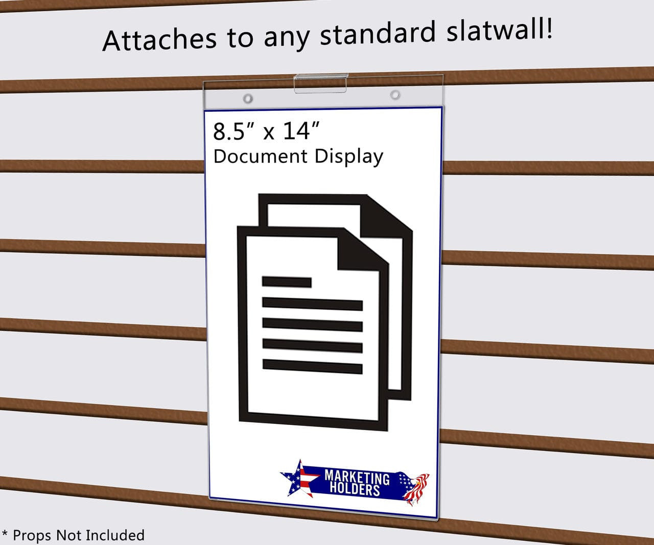 8.5"W x 14"H Slatwall Sign Holder for Pricing Sales and Specials
