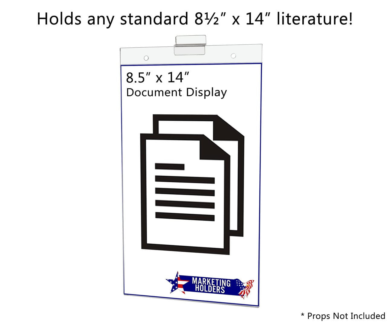 8.5"W x 14"H Slatwall Sign Holder for Pricing Sales and Specials