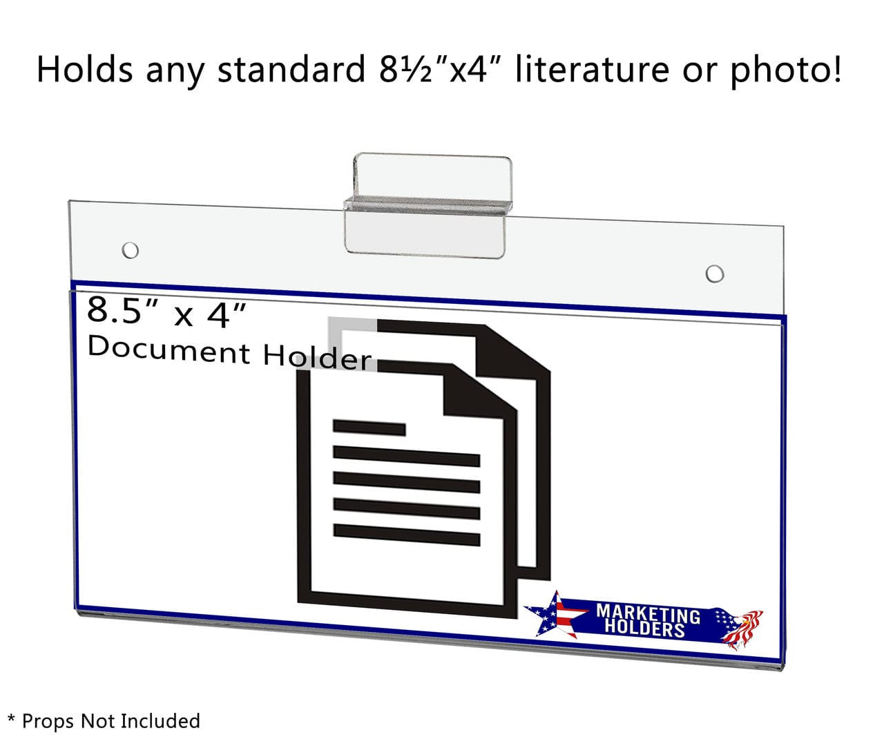 8.75"W x 4"H Slatwall Sign Holder Product UPC Code Display