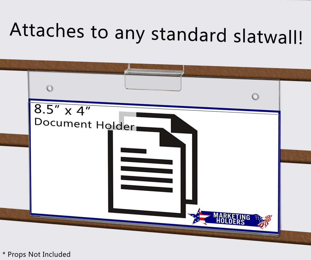8.75"W x 4"H Slatwall Sign Holder Product UPC Code Display