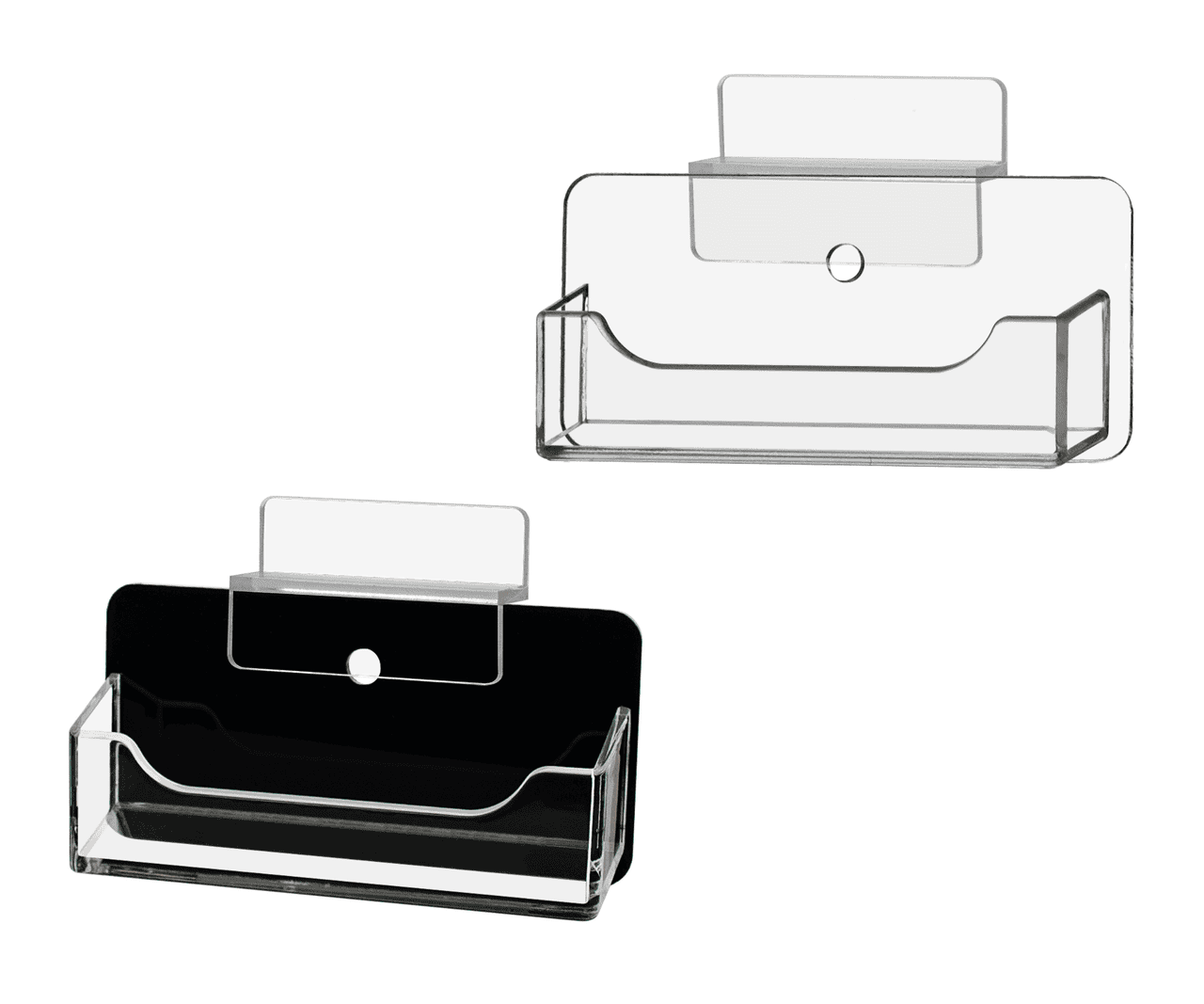 Clear and Clear and Black Single Pocket Slatwall Holder