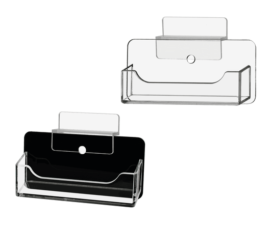 Clear and Clear and Black Single Pocket Slatwall Holder