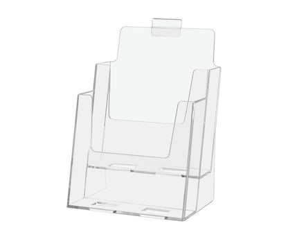 Slatwall 6"W Bifold Brochure Display 2 Tier Holder