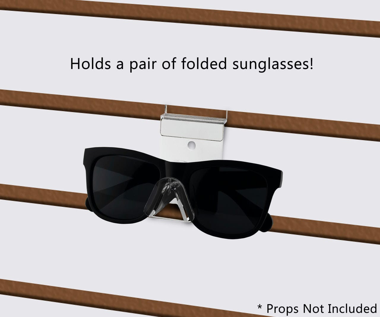 Holds a pair of folded sunglasses