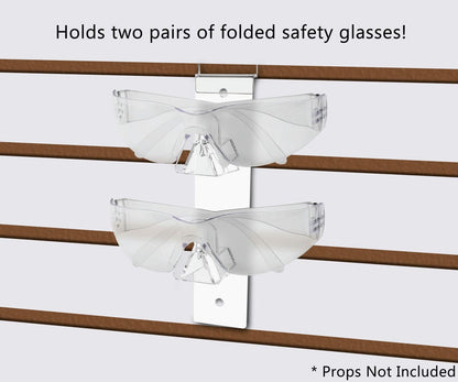 Holds two pairs of folded safety glasses