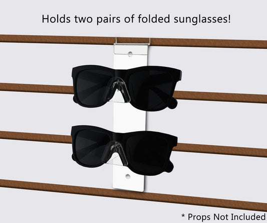 Holds two pairs of folded sunglasses