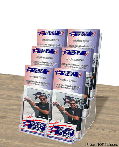 Brochure Holder for Trifolds and Flyers with Business Card Slot