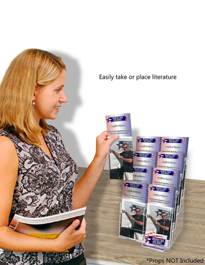 Brochure Holder for Flyers and Trifolds with Business Card Slot