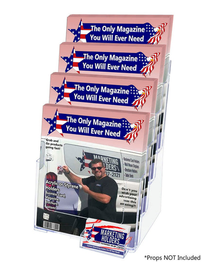 Brochure Holder for Flyers and Trifolds with Business Card Slot