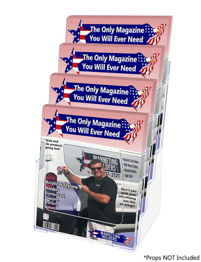 Brochure Holder for Trifolds and Magazines Countertop or Wall