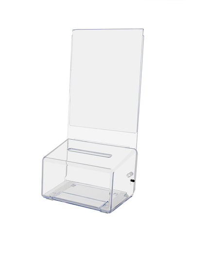5"W Small Locking Ballot Box with 5" x 7" Sign Holder