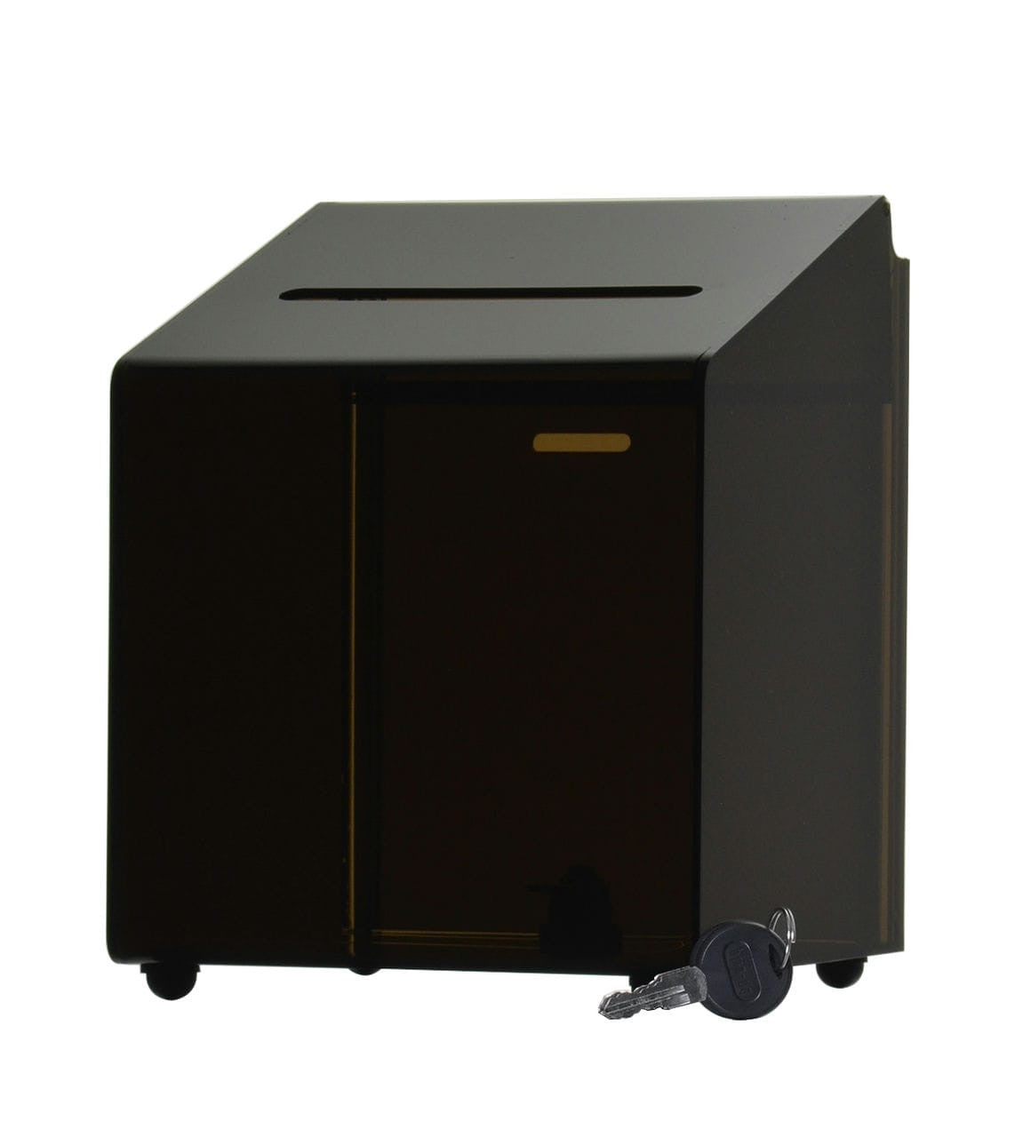 Six and a Half Inches Wide Counter Top Lock on Back Ballot Box Smoke