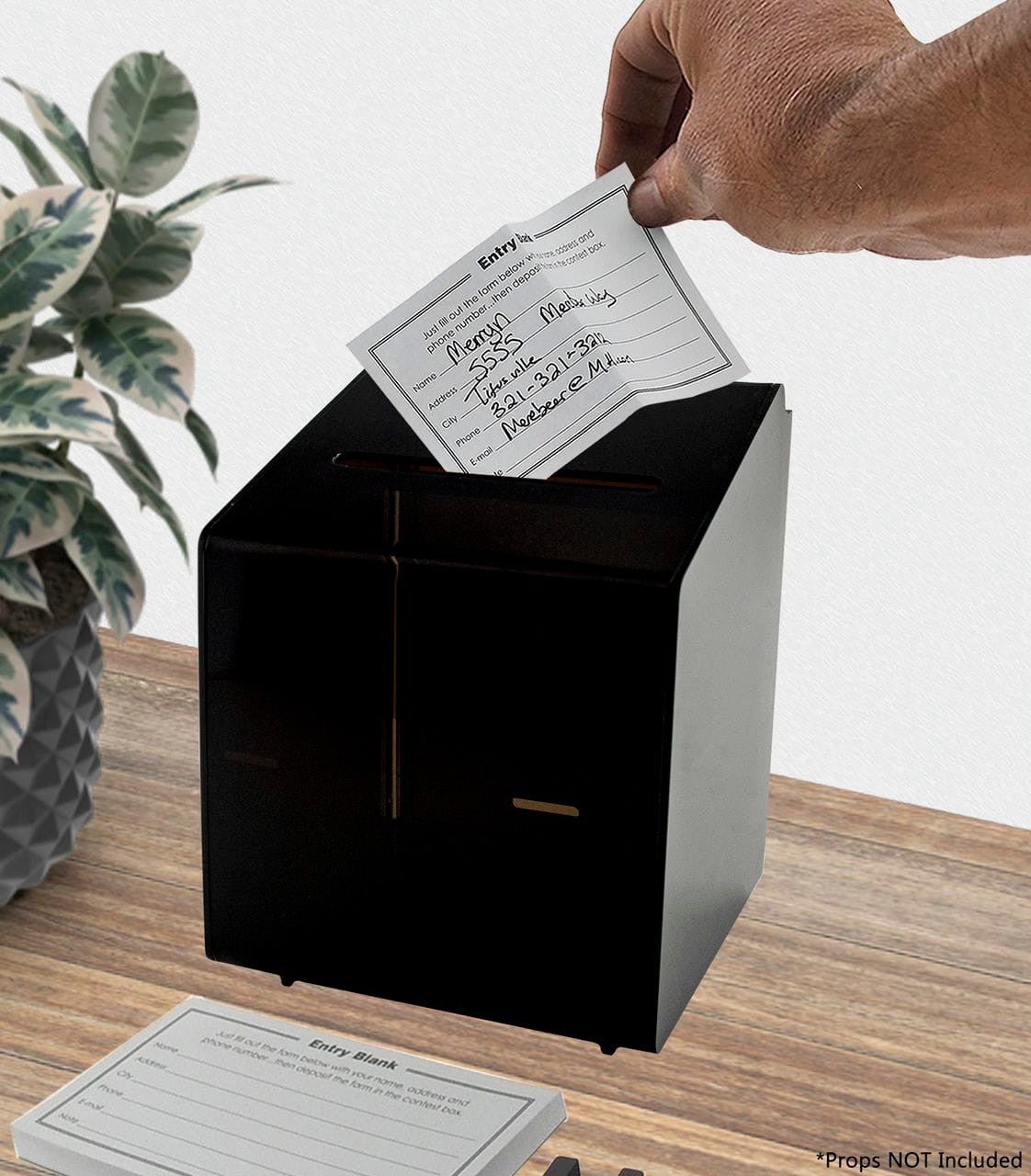 6.5"W Locking Fundraiser Ballot Box Smoke Colored Acrylic