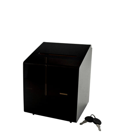6.5"W Locking Fundraiser Ballot Box Smoke Colored Acrylic