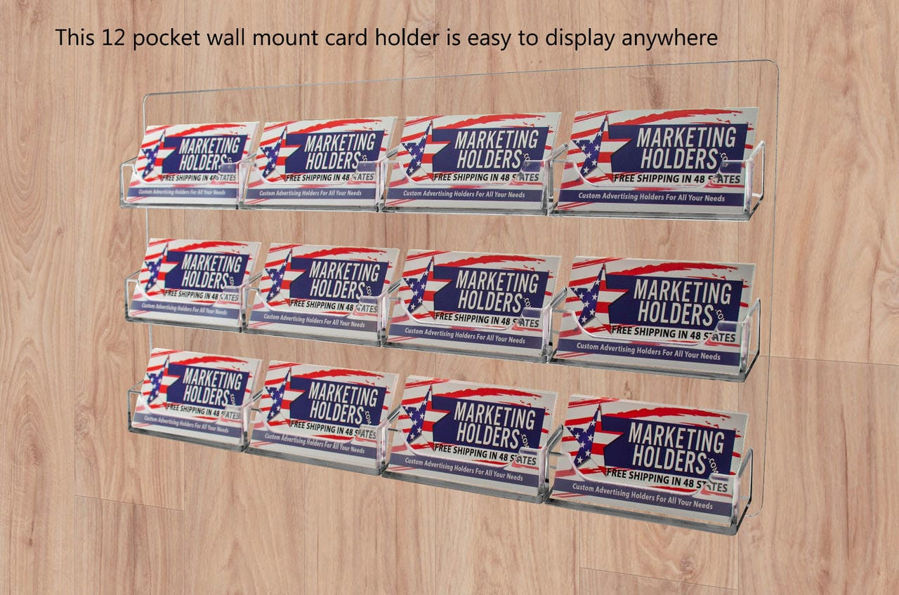 Twelve Pocket Business card holder is easy to display anywhere
