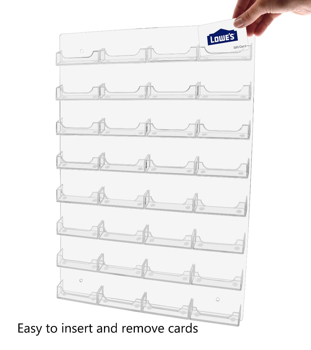 Thirty Two Pocket Wall Business Card Holder Vertical Hanging Organizer with a business card