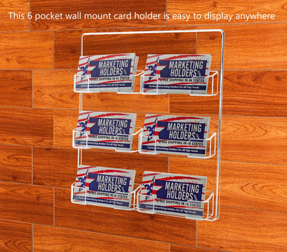 6 Pocket Business Card Display Rack Multi Slot Wall Mount