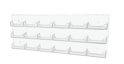 Eighteen Pocket Wall Business Gift Card Rack Holder Horizontal Hanging