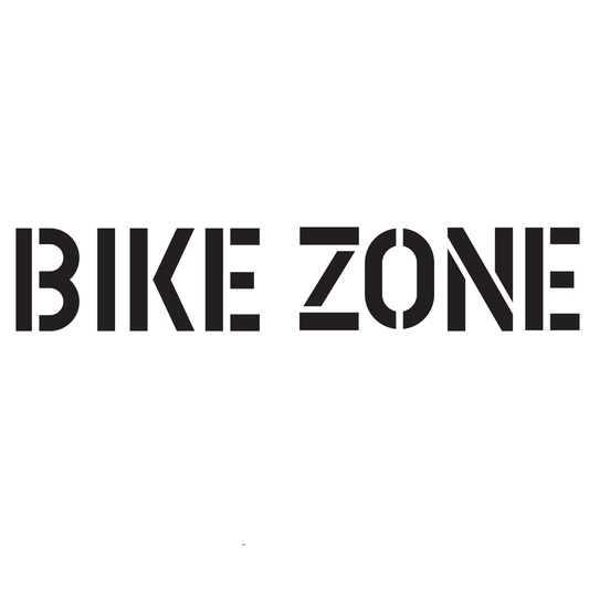 BIKE ZONE Stencil for Parking Lots and Asphalt Marking
