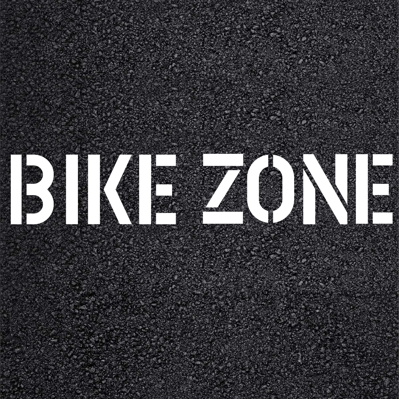 BIKE ZONE Stencil for Parking Lots and Asphalt Marking