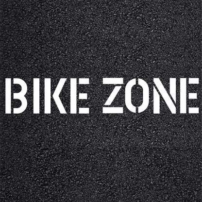 BIKE ZONE Stencil for Parking Lots and Asphalt Marking