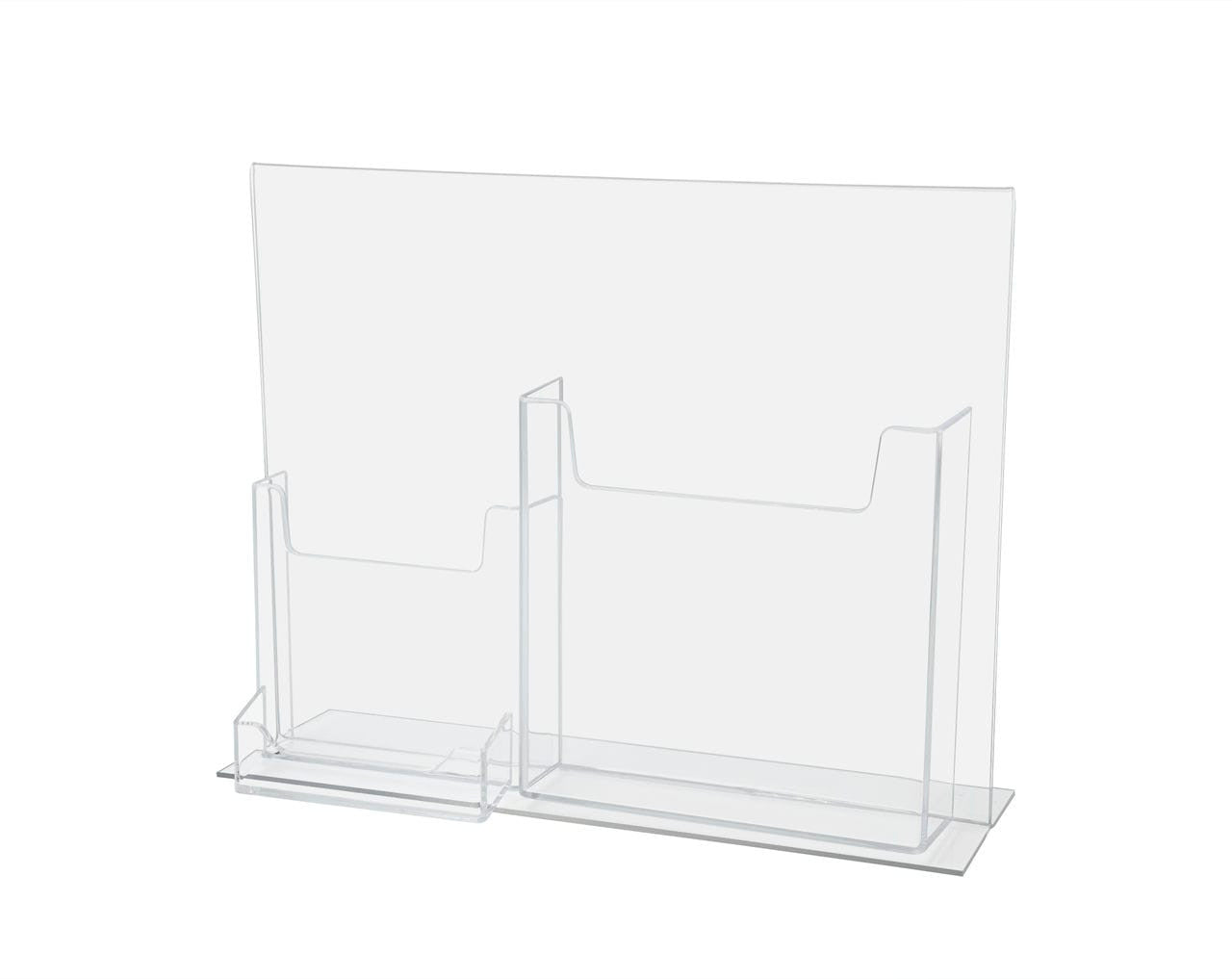 Brochure Holder for Trifolds Bifold and Cards on 11"W Sign Frame