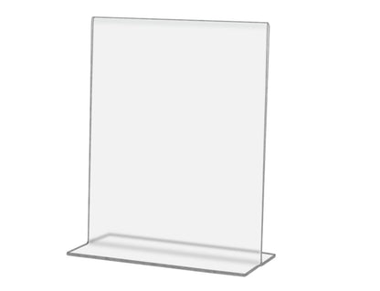 Four Inch Wide Sign Frame Bottom Loading Table Double Sided Clear Acrylic Countertop Holder