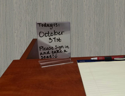 Sign Holder 4"W x 5"H Double Sided Bottom Load Table Tent