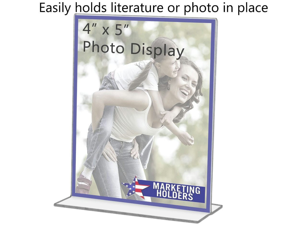 Sign Holder 4"W x 5"H Double Sided Bottom Load Table Tent