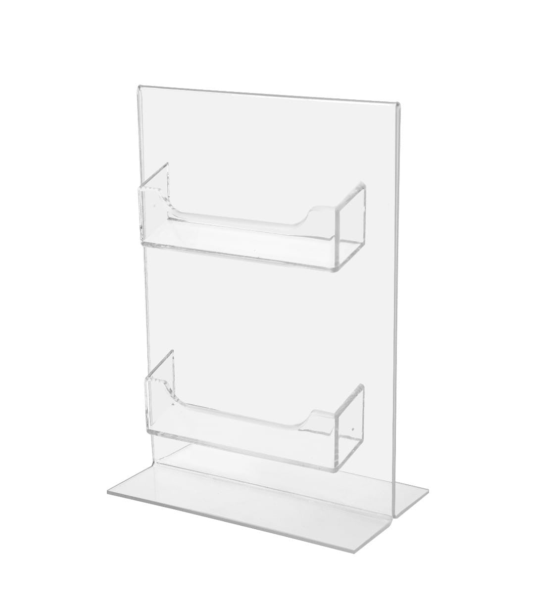 2 Pocket Business Card Holder 5"W x 7"H Sign Insert Display Stand
