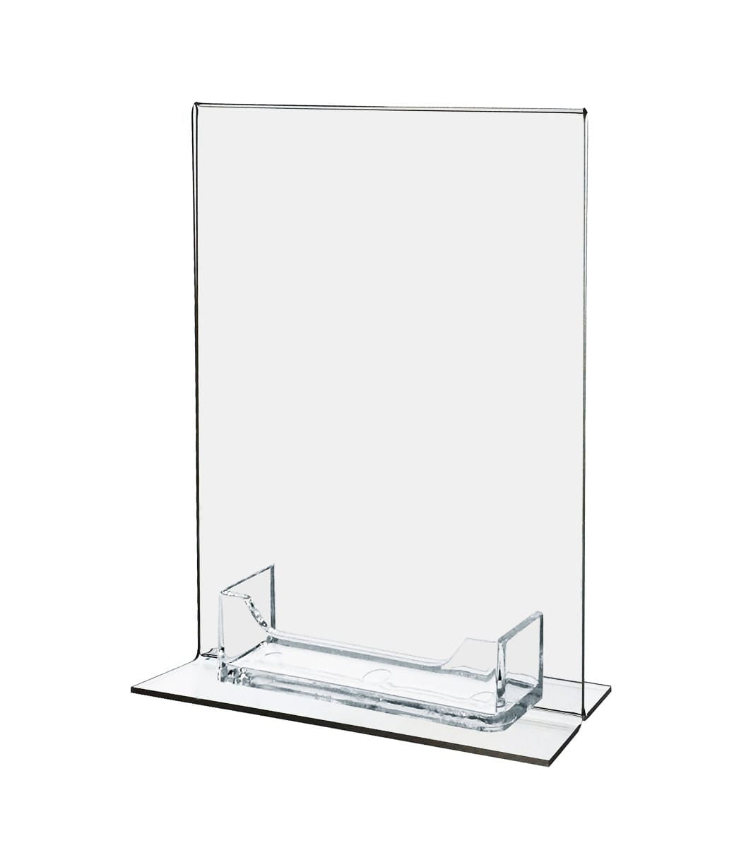 Empty bottom loading display with business card holder