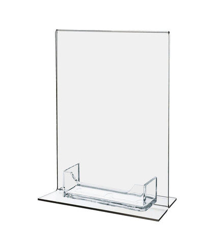 Empty bottom loading display with business card holder