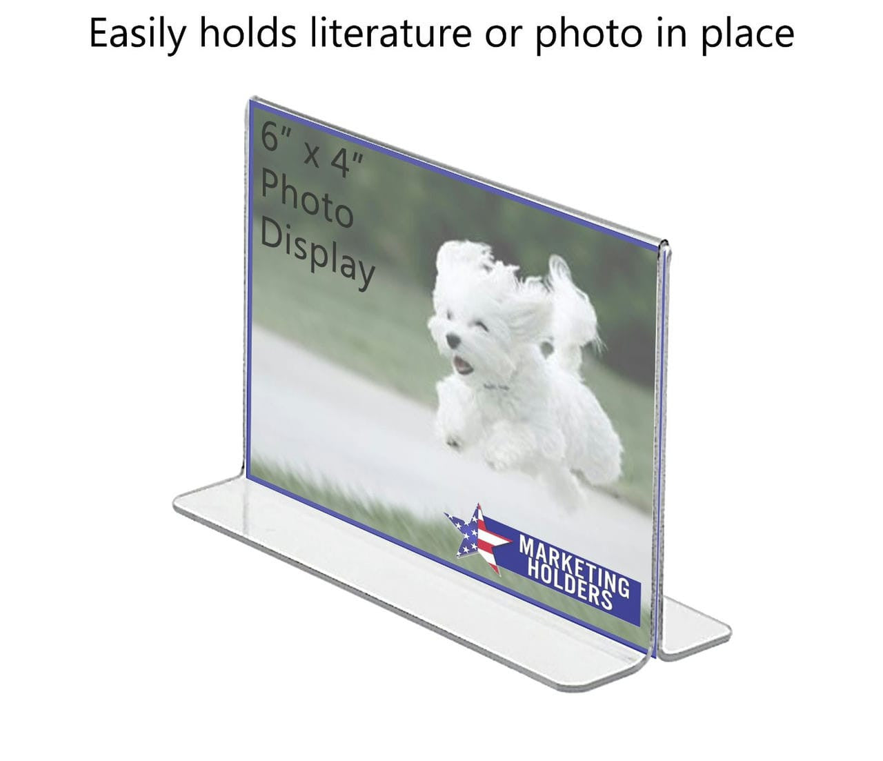 Sign Holder 6"W x 4"H Double Sided Bottom Load Table Tent