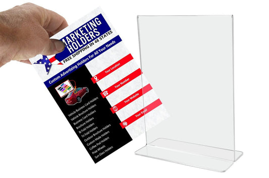 Sign Holder 6"W x 8"H Double Sided Bottom Load Table Tent