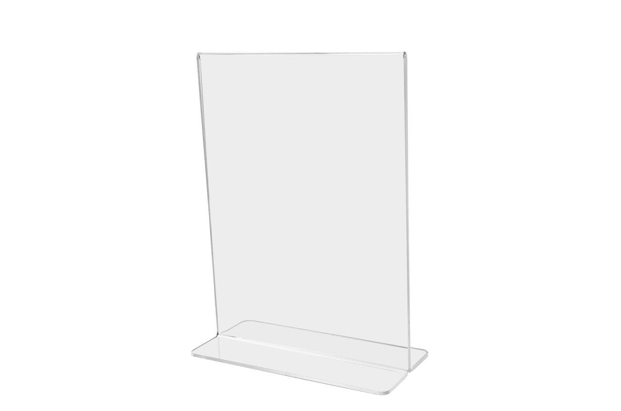 Eight Inch Wide Sign Frame Bottom Loading Double Sided Clear Acrylic Countertop Tabletop Holder