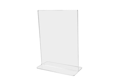 Eight Inch Wide Sign Frame Bottom Loading Double Sided Clear Acrylic Countertop Tabletop Holder