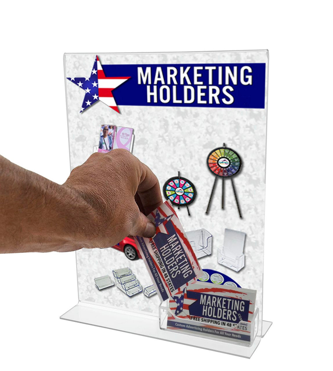 Letter Size Ad frame with business cards and literature