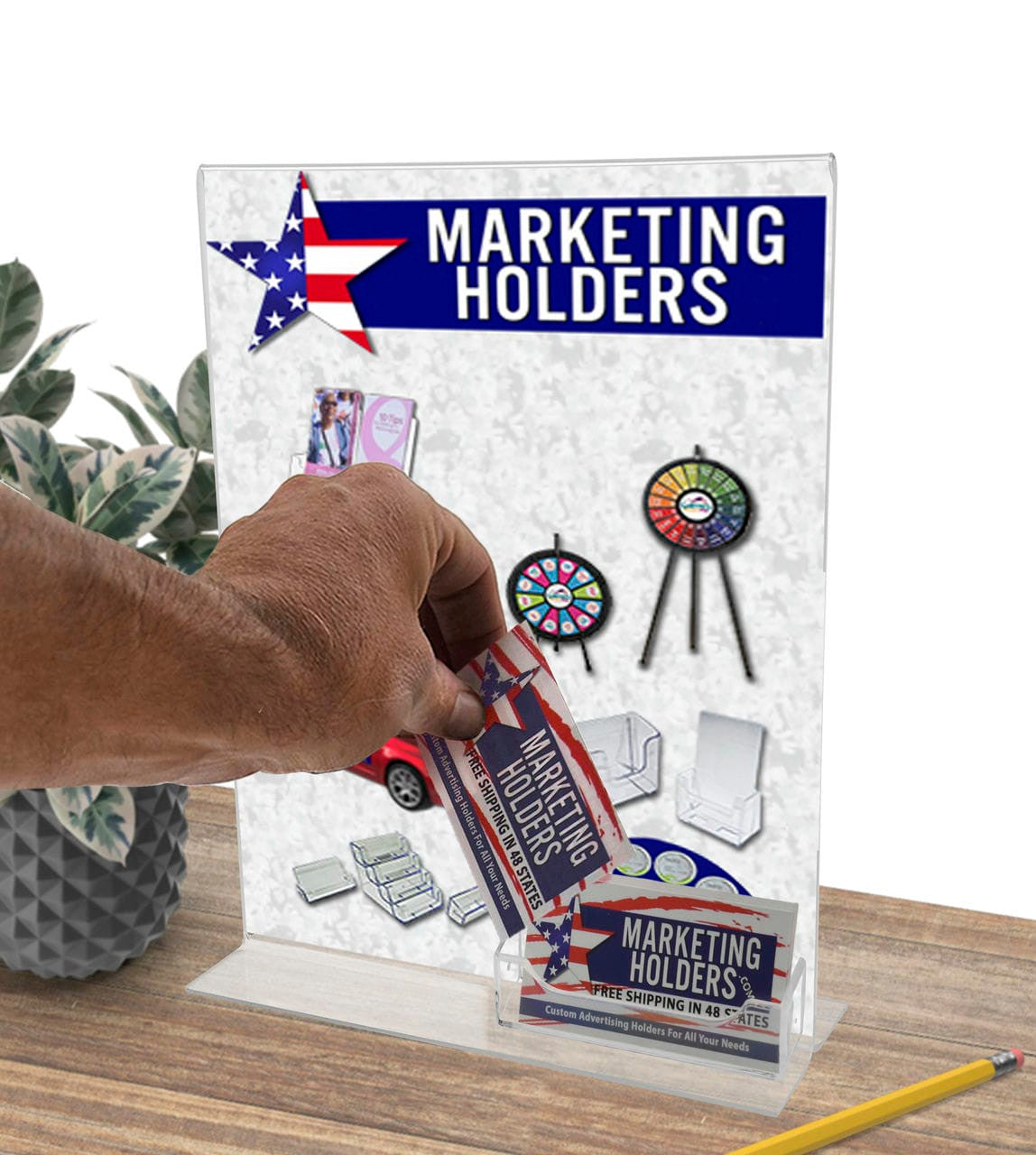 Table Sign Display with Appointment Card Holder on table