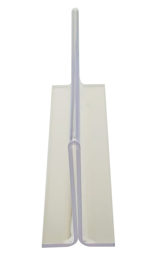 Eight Inch Wide Sign Frame Bottom Load Double Sided Clear Acrylic Countertop Tabletop Holder Side View