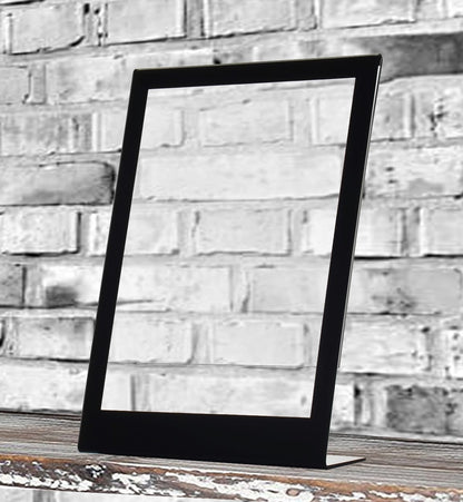 Sign Holder Ad Frame Display Stand Slant Back Clear with Black Border Acrylic
