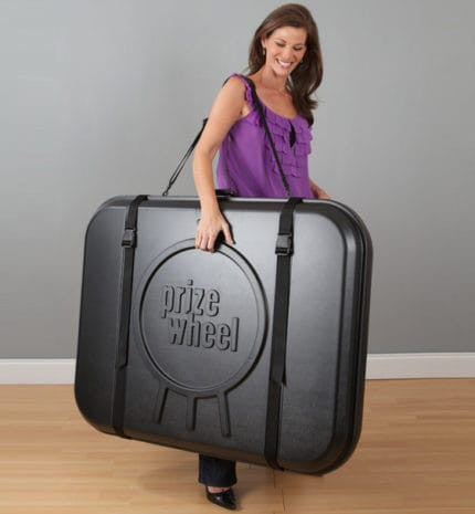Model with closed carrying case