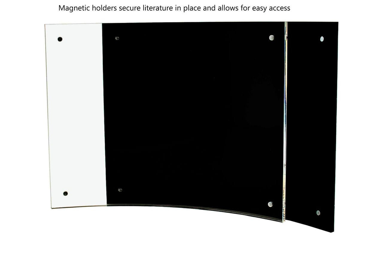 7"W x 5"H Curved Photo Stand Small Sign Holder with Black Border