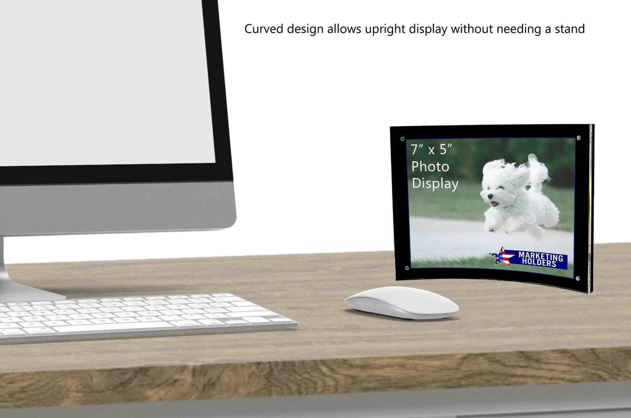Curved design allows upright display without needing a stand