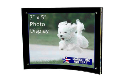Sign Holder with Black Back Curved Tabletop/Countertop Display