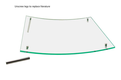 8.5"W x 11"H Sign Holder Curved Green Edged Picture Display